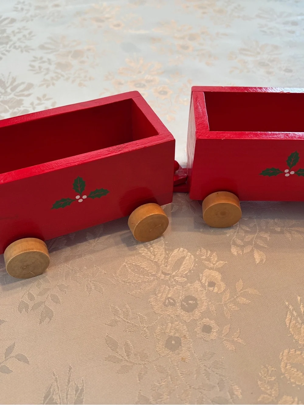 Vtg Kurt S Adler Wooden Candy Train Santa Three Cars 26”